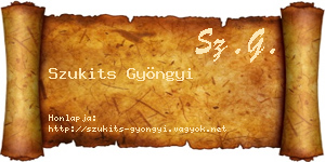 Szukits Gyöngyi névjegykártya